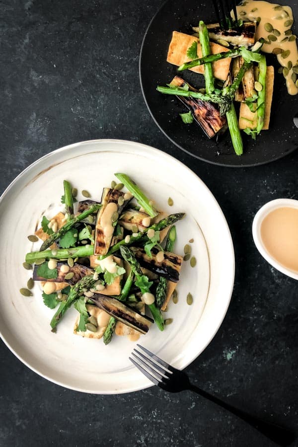 Asian Eggplant Salad with Miso Dressing.